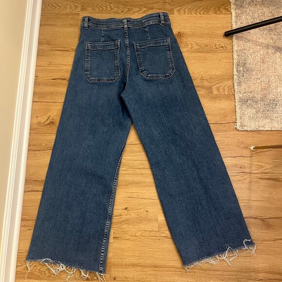 Zara Women's Denim High Waisted Ankle Size 12 Medium Wash EUC - Picture 6 of 8